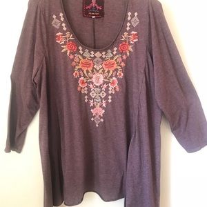 Johnny Was embroidered tunic 3x